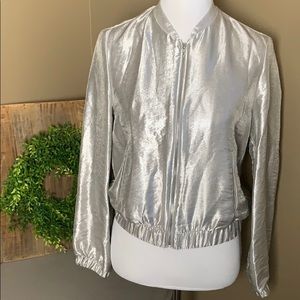 ZARA Basic Collection Women’s Short Silver Jacket